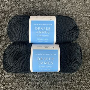 Lot Of 2 Draper James Classic Cotton Bell Meade Black Cotton & Acrylic Yarn New